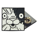 Custom Zinc Alloy Cat Square Shaped soft enamel lapel pin manufacturer